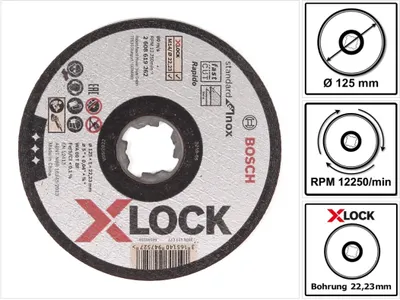 Produktbild von PRO Stainless Steel and Metal X-Lock Trennscheibe, 125x1x22.23 mm, gerade, 10tlg