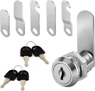 Produktbild von Briefkastenschloss, Kommt mit 4 Schlüssel und 5 Verschiedene Schlossplatten, Schrankschloss, Spindschloss, Briefkasten schloß, Hebelschloss Möbelschloss für Cupboard, Schranktüren(16 mm)