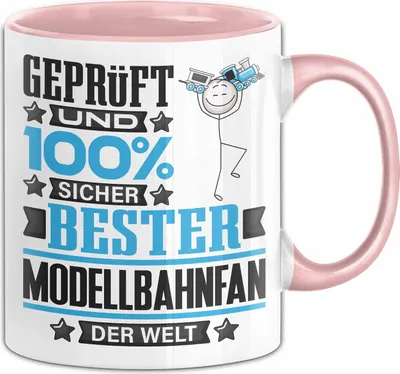 Produktbild von Modellbahnfan Geschenk Lustiger Spruch für Modellbahnfan Geschenkidee Bester Modellbahnfan Der Welt (Rosa)