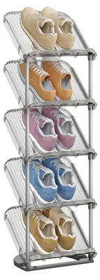 Schoenenrek 5 Ebenen Kunststoff 24,5x28,4x102,5 cm Grau