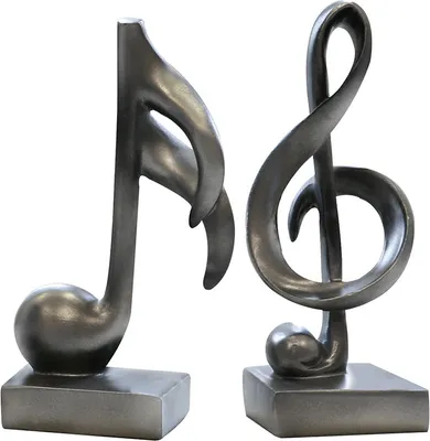 Image de Gilde Skulptur, Notenschlüssel, "Music", Kunstharz, anthrazitfarben, VE 6, 2 Stück wie abgebildet,, L. 6 cm, B. 6 cm, H. 18 cm 79190