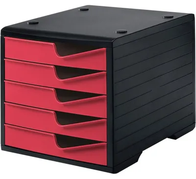 Immagine prodotto di Cassettiera styroswingbox 5 cassetti nero/cranberry