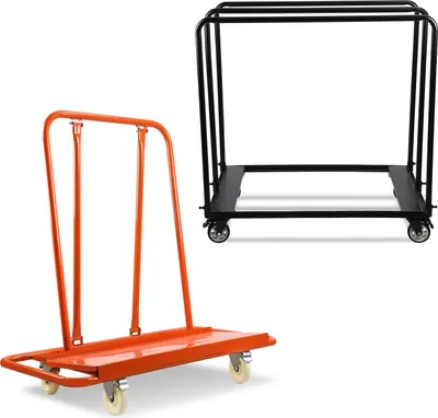 Image de Chariot à panneaux Jayseuw jusqu'à 1000 kg avec 4 roues universelles, chariot à panneaux pour le transport de cloisons sèches, de panneaux en bois et en placoplâtre, de fenêtres, etc