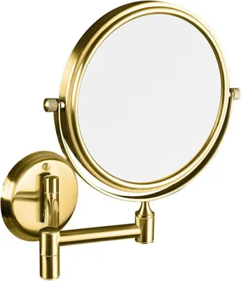 Produktbild von Sapho Kosmetikspiegel zum Aufhängen, Durch. 140mm, Doppelseitig, Gold