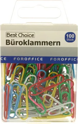 Produktbild von Büroklammern 100er bunt in PVC-BOX je 2,8cm