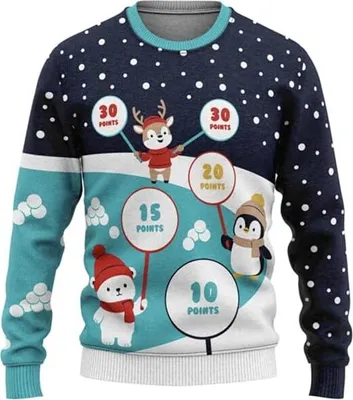 Produktbild von JAP Christmas - 3D Weihnachtspullover -  Ballspiel - Lustiger Hässlicher Weihnachtspullover Für Damen und Herren Ugly Christmas Sweater - 3XL