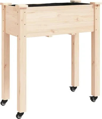 Produktbild von vidaXL Pflanzkübel mit Einsatz und Rollen 71x37x80 cm Massivholz Tanne