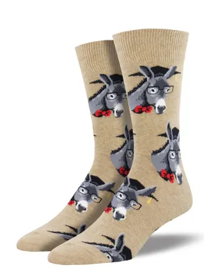 Produktbild von Socksmith - Smart Ass / Besserwisser Esel Herren Socken - beige - Gr. 43 - 46. No boring Socks!