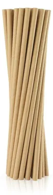 Produktbild von 250 Papier Stohhalme Trinkhalme Kraftpapier braun