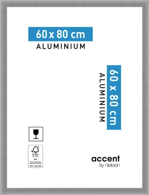 Produktbild von accent by nielsen Aluminium Bilderrahmen Largo, 60x80 cm, Struktur Silber Matt