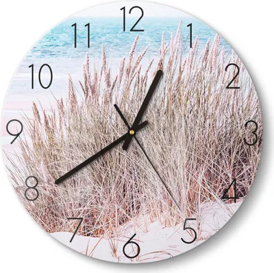 Produktbild von DEQOART Glasuhr Ø30 cm Zahlen 'Küstenflüstern' Wanduhr Glas Uhr Design leise Küchenuhr