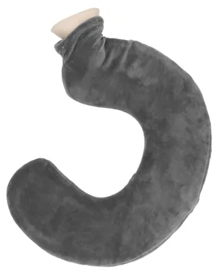 Immagine prodotto di Borsa dell'acqua calda a forma di U - Rivestimento in tessuto removibile - Gomma resistente - Bordo antiscivolo - Apertura ampia - Ideale per le notti fredde - Borsa dell'acqua calda