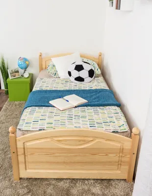 Produktbild von Kinderbett / Jugendbett Kiefer massiv Vollholz natur 82, inkl. Lattenrost - 100 x 200 cm (B x L)