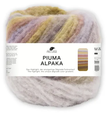 Produktbild von Pro Lana PIUMA ALPAKA Flauschiges Alpaka-Garn mit Dégradé-Farbverlauf Farbe 002 - natur/rost/flieder