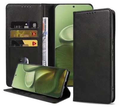 Produktbild von Geeignet für Motorola Edge 60 Handytasche Kunstleder mit Magnetverschluss und Kartenhalter Bookcase mit Klappe - Wallet Case mit Kartenfach - Schwarz - Smartphonics