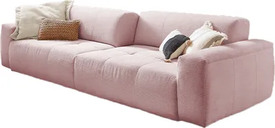 Produktbild von KAWOLA Big Sofa PALACE 3-Sitzer mit Sitztiefenverstellung Cord rosa