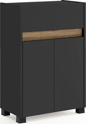 Produktbild von Kommode Unterschrank Seitenschrank CORATO-80 in anthrazit mit Blende in Wildeiche Nb.