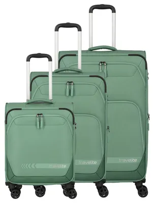 Productafbeelding van Travelite Startset - 3-delige set koffers met 4 wielen (saliegroen)