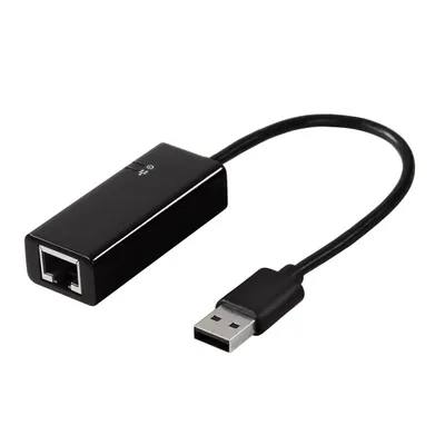 Produktbild von Hama Fast Ethernet, USB 2.0, RJ-45/USB-A, Schwarz, LAN (RJ-45), 230 mm, 140 mm