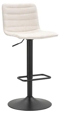 Immagine prodotto di Set 2 Sgabelli Bar High Bianco 43x49,5x85,5-107 cm regolabili, metallo e tessuto imbottito - Stile anni '70 moderno