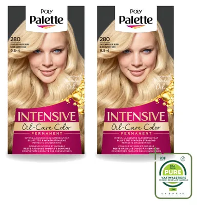 Immagine prodotto di 2 confezioni di tinta per capelli Poly Palette Soft Nudes, tonalità biondo naturale delicato 280, contenimento 115 ml ciascuna