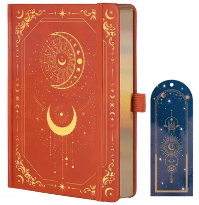 Productafbeelding van Gelijnd notitieboek A5, 316 pagina's, 20,7 x 14,7 cm, bruin, hardcover, college-lijnstuk, bladwijzer, 100 g/m²