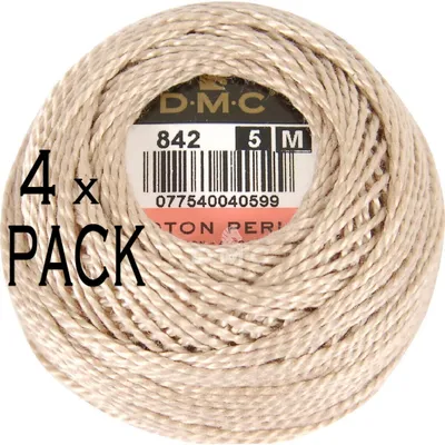 Produktbild von 4x DMC Perlgarn Knäuel Stärke 5, 10 g, 116A/5-842, VPE