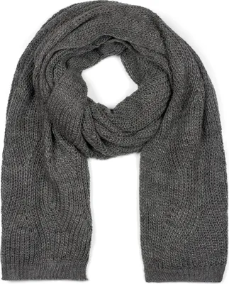 Produktbild von styleBREAKER Uni Strick Schal mit Wellenmuster, Uni Winter Strickschal einfarbig, locker gestrickt, Lochstrick Muster 01018163