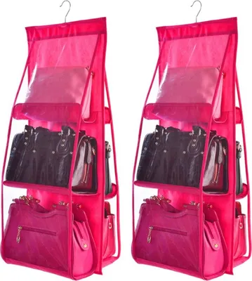 Produktbild von Hängeorganizer 2er Set 12 Fächer, Farbe:Rosa Rot