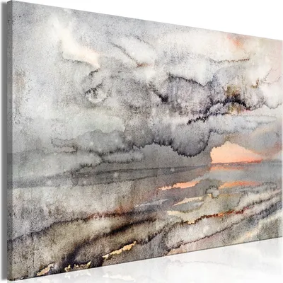 Produktbild von Italienischer Leinwand Leinwandbild - Connected Clouds (1 Part) Wide 60x40 cm Abstrakt f-C-0465-b-a