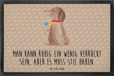 Produktbild von Mr. & Mrs. Panda fußmatte Hund Blume 60 x 90 cm - Hundeglück - Geschenk, Fußabstreifer, Hunde, Türmatte, Haha, Hundeliebe, Süß, Sprüche, Schmutzfänger, Schmutzmatte