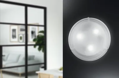 Produktbild von EGLO Deckenlampe Salome, 1 flammige Deckenleuchte klassisch, Wohnzimmerlampe, Küchenlampe in Chromfarben, Weiß, Flurlampe Decke mit E27, Ø 30 cm