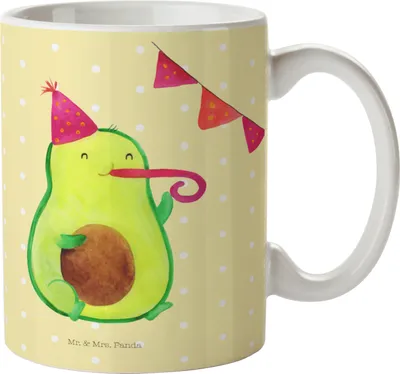 Produktbild von Mr. & Mrs. Panda Plastikbecher Avocado Party Zeit - Gelb Pastell - Geschenk, Happy Birthday, Pott, Camping Tasse, Mehrwegbecher, Genießen, Schulkind, Geburtstag