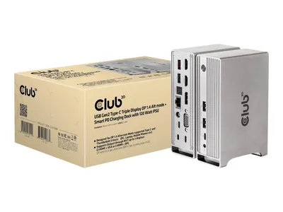 Produktbild von Club3D 4K ChargingDock USB-C ->6xUSB3/DP/2xHDMI/VGA/LAN 120W