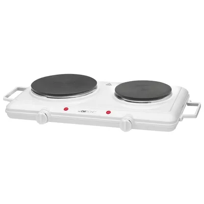 Produktbild von Clatronic Doppelkochplatte für Camping oder Küche | Ø ca. 180mm & 150mm | Herdplatte mit 2 stufenlosen Thermostaten & 2 Kontrollleuchten | DKP 3583