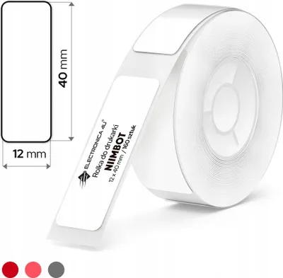 Immagine prodotto di NIIMBOT A2A68601601 NIIMBOT Etikettenrolle für Etikettendrucker 008-7002100 weiß, 12,0 x 40,0 mm, 1 x 160 Etiketten