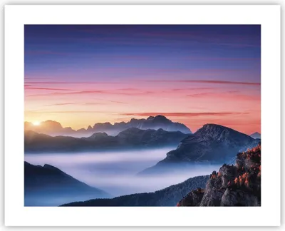 Produktbild von Poster - Poster ohne Rahmen - Westen Sonne Berge - 50x40 cm - Wand Bild - Wanddeko - Wandbilder - Kunstposter - Wandposter - Bilder - Kunstdruck - Wanddekoration - Wandbild - P2XAA50x40-4525