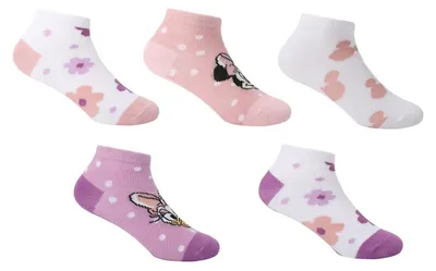 Produktbild von Minnie Mouse - Sneaker-Socken für Baby (5er-Pack) GT22022 (24 EU) (Weiß/Pink/Rot)
