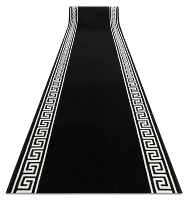 Image de TAPIS DE COULOIR BCF MORAD Grek grec noir 120 cm noir 120x450 cm