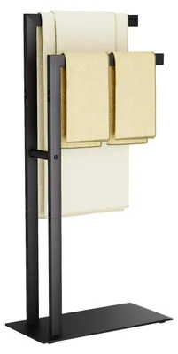 Immagine prodotto di Portasciugamani a scala, 40x20x80 cm, nero, acciaio inossidabile, con 2 barre, per bagno