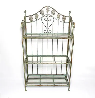 Produktbild von Metallregal "Pfauenauge" mit Ranken, Antik Design, Standregal, Klappregal