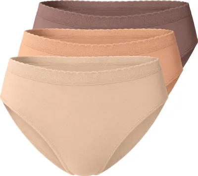 Produktbild von Yenita® 3er Set Slips Microfaser Bikinislip M/L taupe-mix