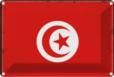 Produktbild von vianmo Blechschild 12x18 cm Tunesiens Tunisia Flagge Fahne Wappen