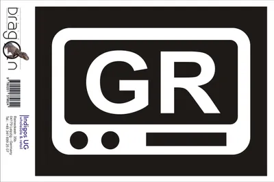 Produktbild von Aufkleber / Autoaufkleber - JDM / Die cut / Auto / OEM - Griechenland GR - 110x70 mm gelb - Heckscheibe / Heckscheibenaufkleber