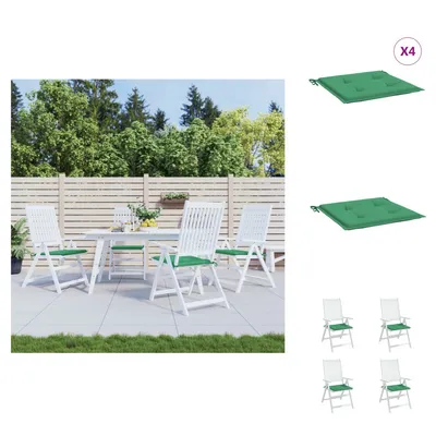 Image de vidaXL Coussins pour chaises de jardin, lot de 4, vert, 40 x 40 x 3 cm, tissu Oxford - Coussins d'assise