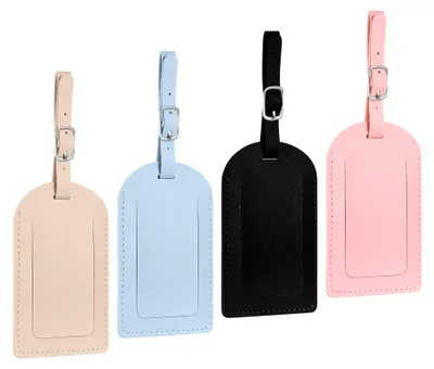Produktbild von 4er Set Kofferanhänger für Flugreisen, Leder Gepäckanhänger mit verstellbarer Schnalle