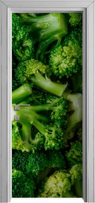 Produktbild von Tür Selbstklebende 80x210 cm Türfolie Türtapete Klebefolie - grün Brokkoli Gemüse