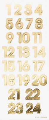 Produktbild von Folia Adventskalenderzahlen NUMBERS gold gold