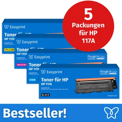 Produktbild von Easyprint Toner für HP 117A Multipack (BK/C/M/Y), Kompatibel mit HP ColorLaser 150, MFP-178, u.v.m., 5 Stück