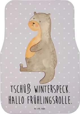 Produktbild von Mr. & Mrs. Panda Automatte Otter Bauch - Grau Pastell - Geschenk, Auto Fußmatte, Auto-Fußmatte, Fürs, dick, Winterspeck, Autoteppich, Seeotter See, Sportmuffel